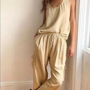 NEW Free People Kickback Cargo Pant/Tank Set L